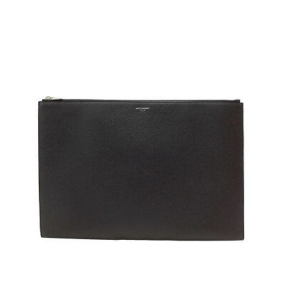 SAINT LAURENT PARIS Leather Clutch Bag - Picture 1 of 8